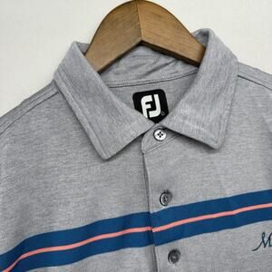 Footjoy Polo Shirt Men's Large Gray Mirasol Embroidered Logo Tech Golf Stretch